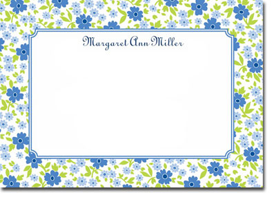 Boatman Geller Stationery - Emma Floral Periwinkle Large Flat Cards