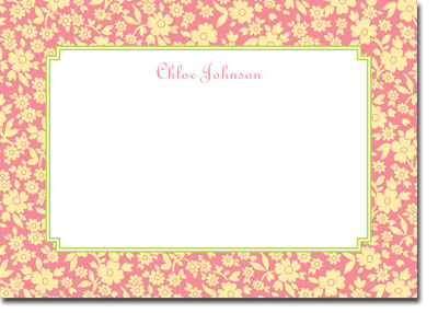 Boatman Geller Stationery - Soho Floral Melon Large Flat Cards