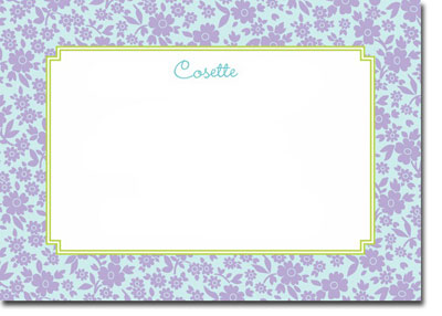 Boatman Geller Stationery - Soho Floral Lilac Large Flat Cards