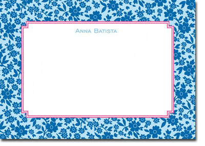 Boatman Geller Stationery - Soho Floral Blue Large Flat Cards Boatman Geller Stationery - Soho Floral Blue Large Flat Cards