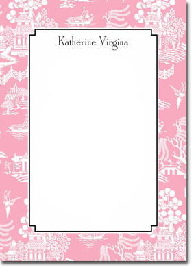 Boatman Geller Stationery - Chinoiserie Pink Large Flat Cards (V)
