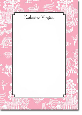 Boatman Geller Stationery - Chinoiserie Pink Large Flat Cards (V) Boatman Geller Stationery - Chinoiserie Pink Large Flat Cards (V)