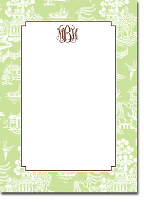 Boatman Geller Stationery - Chinoiserie Green Large Flat Cards (V)