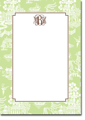 Boatman Geller Stationery - Chinoiserie Green Large Flat Cards (V) Boatman Geller Stationery - Chinoiserie Green Large Flat Cards (V)