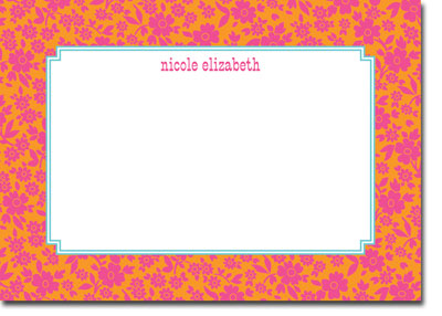 Boatman Geller Stationery - Soho Floral Raspberry Large Flat Cards