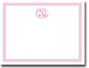 Boatman Geller Stationery - Grand Border Pink Flat Card