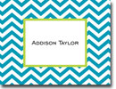 Boatman Geller Stationery - Chevron Turquoise Folded Note