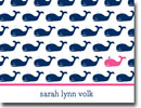Boatman Geller Stationery - Whale Repeat Navy Folded Note