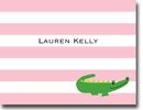 Boatman Geller Stationery - Stripe Alligator Pink Folded Note
