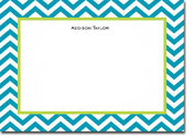 Boatman Geller Stationery - Chevron Turquoise Large Flat Cards (H)