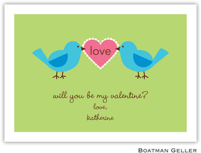 Boatman Geller Stationery - Love Birds Valentine Flat Card Boatman Geller Stationery - Love Birds Valentine Flat Card