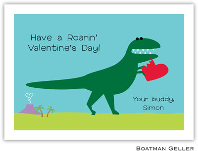 Boatman Geller Stationery - Heart Dino Valentine Flat Card