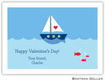 Boatman Geller Stationery - Heart Sailboat Valentine Flat Card