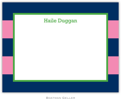 Boatman Geller Stationery - Rugby Navy & Pink Boatman Geller Stationery - Rugby Navy & Pink