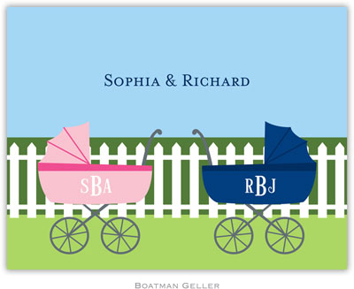 Boatman Geller Stationery - Charming Pram Twins Boatman Geller Stationery - Charming Pram Twins