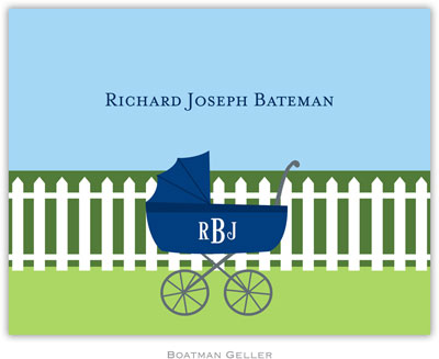 Boatman Geller Stationery - Charming Pram Navy Boatman Geller Stationery - Charming Pram Navy
