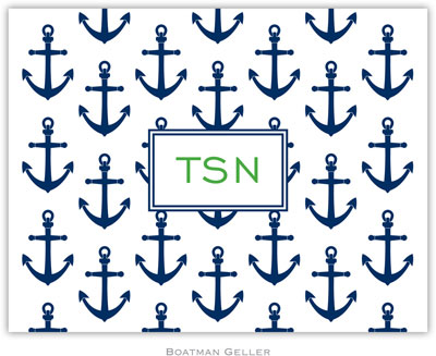 Boatman Geller Stationery - Anchors Navy Boatman Geller Stationery - Anchors Navy