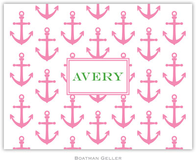 Boatman Geller Stationery - Anchors Pink