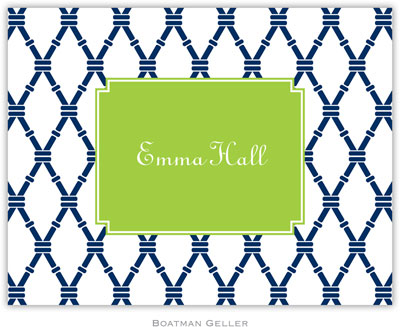 Boatman Geller Stationery - Bamboo Navy & Green Boatman Geller Stationery - Bamboo Navy & Green