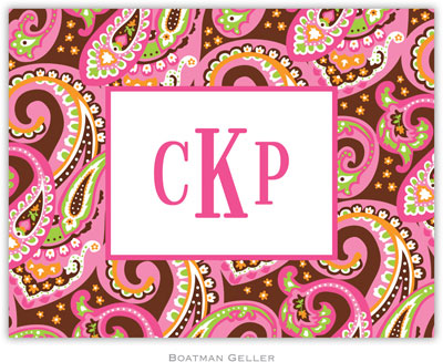 Boatman Geller Stationery - Ellie Paisley Pink & Brown Boatman Geller Stationery - Ellie Paisley Pink & Brown
