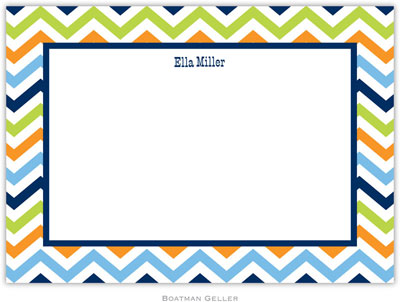 Boatman Geller Stationery - Chevron Blue Orange & Lime Boatman Geller Stationery - Chevron Blue Orange & Lime