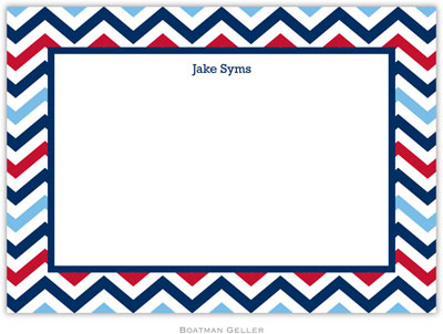 Boatman Geller Stationery - Chevron Blue & Red Boatman Geller Stationery - Chevron Blue & Red
