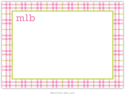 Boatman Geller Stationery - Miller Check Pink & Green Boatman Geller Stationery - Miller Check Pink & Green
