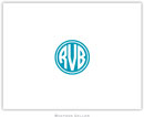 Boatman Geller Stationery - Kessler Circle Monogram Turquoise