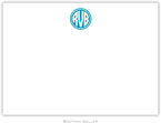 Boatman Geller Stationery - Kessler Circle Monogram Turquoise