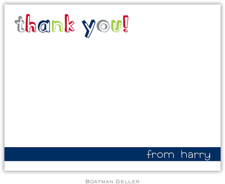 Boatman Geller Stationery - Thank You Navy (Flat)