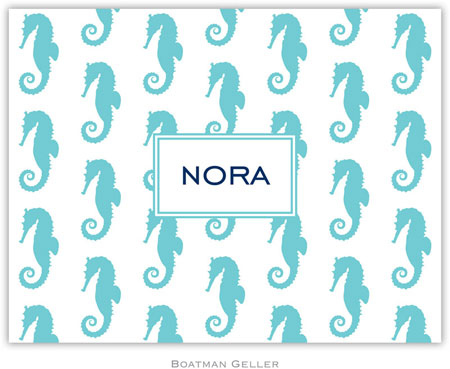 Boatman Geller Stationery - Seahorse Repeat (Folded)