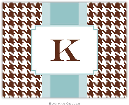 Boatman Geller Stationery - Alex Houndstooth Chocolate (Folded)