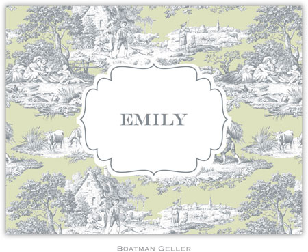 Boatman Geller Stationery - Toile Gray & Celery (Folded) Boatman Geller Stationery - Toile Gray & Celery (Folded)