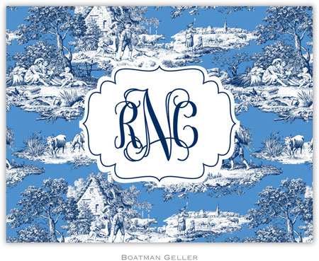 Boatman Geller Stationery - Toile Indigo (Folded)