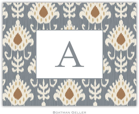 Boatman Geller Stationery - Mia Ikat Gray (Folded)