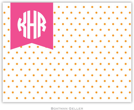 Boatman Geller Stationery - Dottie Tangerine & White (Folded) Boatman Geller Stationery - Dottie Tangerine & White (Folded)