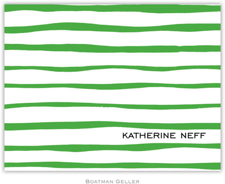 Boatman Geller Stationery - Brush Stripe Kelly (Folded) Boatman Geller Stationery - Brush Stripe Kelly (Folded)