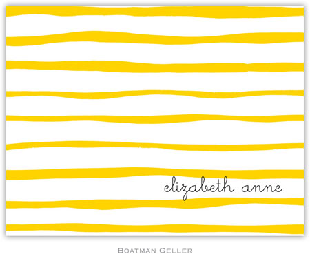 Boatman Geller Stationery - Brush Stripe Yellow (Folded)