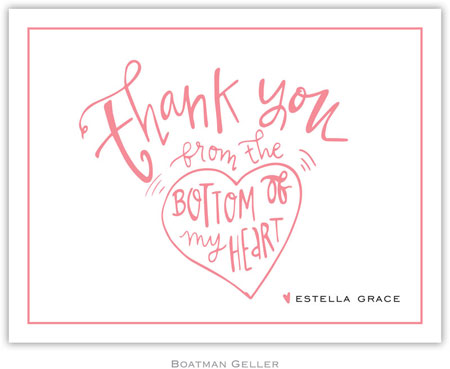 Boatman Geller Stationery - Thank You Heart - Custom (Folded)