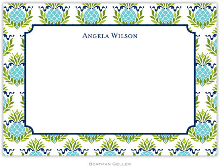 Boatman Geller Stationery - Pineapple Repeat Teal (Flat) Boatman Geller Stationery - Pineapple Repeat Teal (Flat)