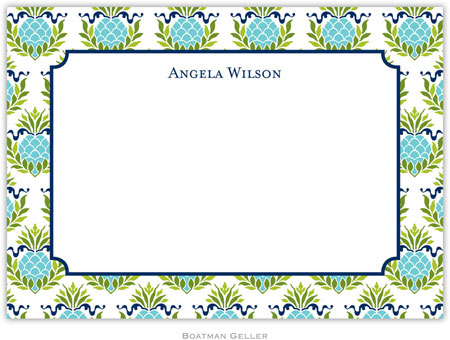 Boatman Geller Stationery - Pineapple Repeat Teal (Flat)