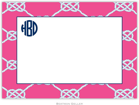 Boatman Geller Stationery - Nautical Knot Raspberry (Flat) Boatman Geller Stationery - Nautical Knot Raspberry (Flat)