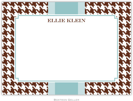 Boatman Geller Stationery - Alex Houndstooth Chocolate (Flat)