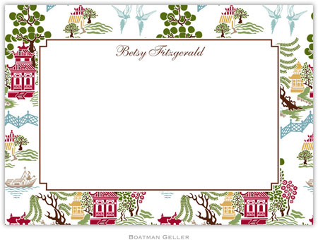 Boatman Geller Stationery - Chinoiserie Autumn (Flat) Boatman Geller Stationery - Chinoiserie Autumn (Flat)