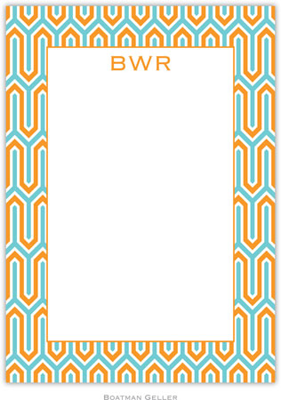Boatman Geller Stationery - Blaine Tangerine & Teal (Flat) Boatman Geller Stationery - Blaine Tangerine & Teal (Flat)