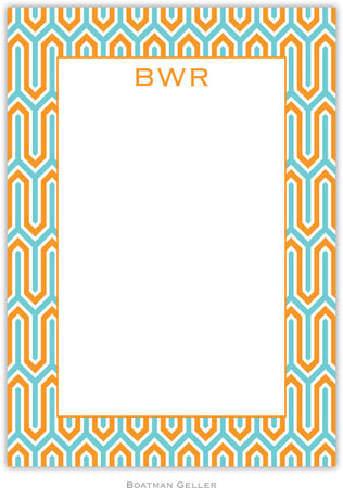 Boatman Geller Stationery - Blaine Tangerine & Teal (Flat)