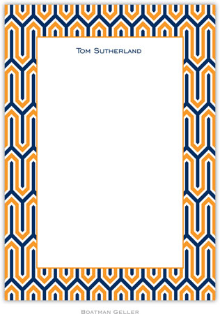Boatman Geller Stationery - Blaine Navy & Tangerine (Flat) Boatman Geller Stationery - Blaine Navy & Tangerine (Flat)