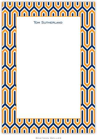 Boatman Geller Stationery - Blaine Navy & Tangerine (Flat)