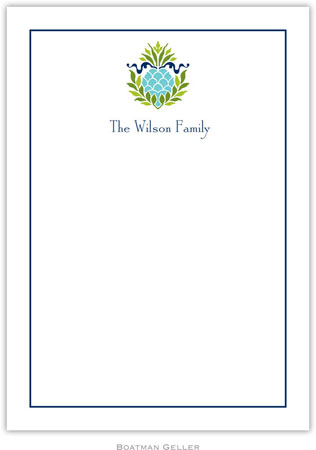 Boatman Geller Stationery - Pineapple Ribbon Teal (Flat) Boatman Geller Stationery - Pineapple Ribbon Teal (Flat)