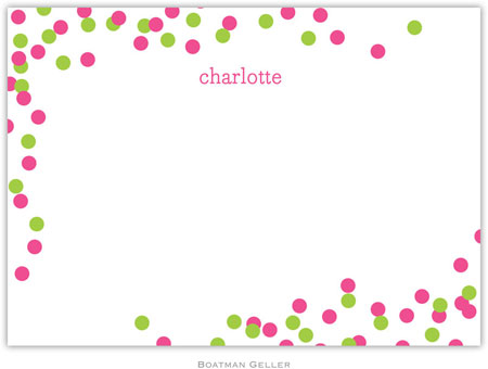 Boatman Geller Stationery - Confetti Pink & Green (Flat)